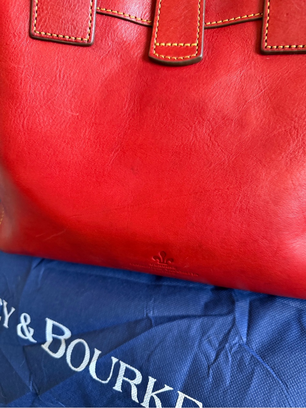Dooney & Bourke Florentine Large Amelie Tote Red  Vachetta Leather - Picture 3 of 14
